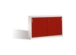 C+P Akten-Sideboard Acurado mit Schiebetüren, 2 x 2 Ordnerhöhen, H1000xB1600xT400mm Front Rubinrot Korpus Lichtgrau ; C + P Möbelsysteme (2146-00|S10069)