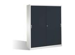 C+P Aktenschrank Acurado mit Schiebetüren, 2 x 5 Ordnerhöhen, H1950xB1600xT500mm Front Schwarzgrau Korpus Lichtgrau ; C + P Möbelsysteme (2150-00|S10121)