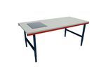 Rocholz Pack- und Arbeitstisch mit Waage SYSTEM 2000 aus Stahlblech und Holzwerkstoffplatte, 2000x920x690-960mm, 203200)