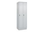 C+P Wäsche-Spind Classic PLUS, Sockel, 2 Abteile, 1950x600x500mm, 7035/7035 Verschluss Sicherheits-Drehriegel ; C + P Möbelsysteme (080020-20B|S10009)