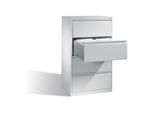 C + P Möbelsysteme Hängeregistraturschrank aus Stahlblech für Hängehefter DIN A4 mit vier Schubladen zweibahnig (Front und Korpus Lichtgrau), 11934-312 | S10000 (11934-312|S10000)