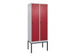 C+P Spind Classic PLUS, Gestell, 2 Abteile, 2120x800x500mm, 7035/3003 Verschluss Sicherheits-Drehriegel 4 Garderobenhaken ; C + P Möbelsysteme (0800307-22|S10001)