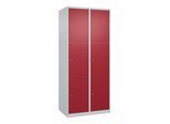 C+P Schließfachschrank Classic PLUS, 2 Abteile, 1850x800x500mm, 7035/3003 Innenhöhe Gefach oben (oberes 599 mm Front RAL 3003 Rubinrot ; C + P Möbelsy (080000-223|S10001)