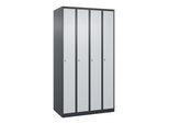 C+P Spind Classic PLUS, 4 Abteile, 1850x1000x500mm, 7016/7035 Verschluss Zylinderschloss 3 Garderobenhaken ; C + P Möbelsysteme (080000-49|S10014)