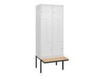 C+P Z-Spind Classic PLUS, Bank, 4 Fächer, 2120x800x815mm, 9016/9016 Verschluss Zylinderschloss Sitzbanktyp auskragend Material Sitzfläche Buche-Hartho (0800437-224|S10029)