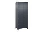 C+P Schließfachschrank Classic PLUS, Füße, 2 Abteile, 1950x800x500mm, 7016/7016 Innenhöhe Gefach oben (oberes 453 mm Front RAL 7016 Anthrazitgrau ; C (080010-224|S10015)
