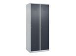 C+P Spind Classic PLUS, 2 Abteile, 1850x800x500mm, 7035/7016 Verschluss Zylinderschloss 4 Garderobenhaken ; C + P Möbelsysteme (080000-22|S10028)