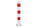 Schake Absperrpfosten Typ 40100PB zum Aufdübeln, 100x100mm, weiß / rot)
