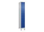 C+P Schließfachschrank Classic PLUS, Füße, 1 Abteil, 1950x300x500mm, 7035/5010 Innenhöhe Gefach oben (oberes 365 mm Front RAL 5010 Enzianblau ; C + P (080010-105|S10003)