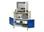 Rau Computer-Tisch 1022 mit Monitorgehäuse T550 mm, B1100xT790xH1890mm, mobil (07-1022M5F.11)