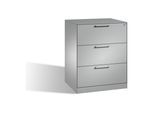 C+P Hängeregistraturschrank Asisto für Hängehefter DIN A4, 3 Schubladen, zweibahnig Weißaluminium ; C + P Möbelsysteme (146243-312|S10004)