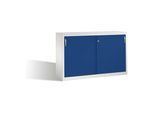 C+P Akten-Sideboard Acurado mit Schiebetüren, 2 x 2 Ordnerhöhen, H1000xB1600xT500mm Front Enzianblau Korpus Lichtgrau ; C + P Möbelsysteme (2156-00|S10050)