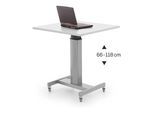 STIER Elektrisch höhenverstellbarer Steh-Tisch 80x60cm, Weiß mel., 68-120cm (905449)