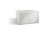 C + P Möbelsysteme Flachablageschrank aus Stahlblech für Formate bis DIN A0 mit 10 Schubladen (H:760 mm, B:1350 mm, T:960 mm, Front und Korpus Lichtgrau), 7201-000 | S00016 (7201-000|S00016)