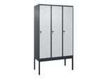 C+P Spind Classic PLUS, Gestell, 3 Abteile, 2120x1200x500mm, 7016/7035 Verschluss Sicherheits-Drehriegel 4 Garderobenhaken ; C + P Möbelsysteme (0800307-32|S10013)