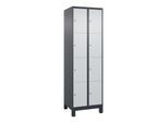 C+P Schließfachschrank Classic PLUS, Füße, 2 Abteile, 1950x600x500mm, 7016/7035 Innenhöhe Gefach oben (oberes 453 mm Front RAL 7035 Lichtgrau ; C + P (080010-204|S10016)