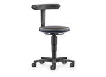 bimos Allround Hocker mit Rollen, Kunstleder schwarz, Sitzh.450-650 mm, Flex-Stütze (9463-MG01-3277-1F)