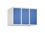 C+P Aufsatzschrank, 7035 500x750x500mm Front RAL 5010 Enzianblau Verschluss Zylinderschloss 3 Abteile ; C + P Möbelsysteme (080090-39|S10018)