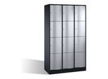 C+P Schließfachschrank Resisto, 12 Fächer, H1950xB1150xT540mm Front Weißaluminium Korpus Schwarzgrau ; C + P Möbelsysteme (8470-372|S10046)