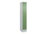 C+P Schließfachschrank Classic PLUS, Sockel, 1 Abteil, 1950x300x500mm, 7035/6011 Innenhöhe Gefach oben (oberes 453 mm Front RAL 6011 Resedagrün ; C + (080020-104|S10006)