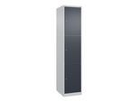 C+P Schließfachschrank Classic PLUS, 1 Abteil, 1850x400x500mm, 7035/7016 Innenhöhe Gefach oben (oberes 599 mm Front RAL 7016 Anthrazitgrau ; C + P Möb (080000-123|S10007)