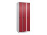 C+P Spind Classic PLUS, 3 Abteile, 1850x750x500mm, 7035/3003 Verschluss Sicherheits-Drehriegel 3 Garderobenhaken ; C + P Möbelsysteme (080000-39|S10001)