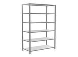 Schulte Grundregal Büro-Steckregal MULTplus150 2000 x 1300 x 600 mm 6 Fachböden Längenriegel verzinkt mit Mittelanschlag ; Schulte Lagertechnik (17744)
