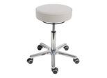 STIER Drehhocker mit Rollen Sitzhöhe 540-720mm Kunstleder gepolstert Weiß (904912)
