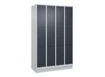 C+P Schließfachschrank Classic PLUS, Sockel, 4 Abteile, 1950x1200x500mm, 7035/70 Innenhöhe Gefach oben (oberes 599 mm Front RAL 7016 Anthrazitgrau ; C (080020-403|S10008)