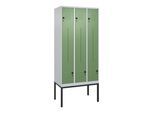 C+P Z-Spind Classic PLUS, Gestell, 6 Fächer, 2120x900x500mm, 7035/6011 Verschluss Sicherheits-Drehriegel ; C + P Möbelsysteme (0800337-306|S10006)