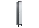 C+P Spind Classic PLUS, Füße, 1 Abteil, 1950x300x500mm, 7016/7035 Verschluss Sicherheits-Drehriegel 3 Garderobenhaken ; C + P Möbelsysteme (080010-10|S10013)