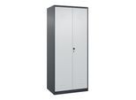 C+P Schwarz-Weiß-Spind Classic PLUS, 2 Abteile, 1850x800x500mm, 7016/7035 Verschluss Sicherheits-Drehriegel ; C + P Möbelsysteme (080002-22|S10019)