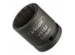 VIGOR Innenvierkant Antrieb 20 = 3/4 Zoll Kraft-Steckschlüssel-Einsatz V5182 Vierkant hohl 20 mm (3/4 Zoll) Außen-Doppel-Sechskant Profil 32 Gesamtlän)