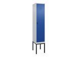 C+P Spind Classic PLUS, Gestell, 1 Abteil, 2120x400x500mm, 7035/5010 Verschluss Sicherheits-Drehriegel 4 Garderobenhaken ; C + P Möbelsysteme (0800307-12|S10003)
