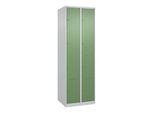 C+P Schließfachschrank Classic PLUS, 2 Abteile, 1850x600x500mm, 7035/6011 Innenhöhe Gefach oben (oberes 453 mm Front RAL 6011 Resedagrün ; C + P Möbel (080000-204|S10006)