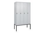 C+P Spind Classic PLUS, Gestell, 4 Abteile, 2120x1200x500mm, 7035/7035 Verschluss Sicherheits-Drehriegel 3 Garderobenhaken ; C + P Möbelsysteme (0800307-40|S10009)