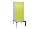C+P Z-Spind Classic PLUS, Bank, 6 Fächer, 2120x900x815mm, 7035/0024 Verschluss Zylinderschloss Sitzbanktyp untergebaut Material Sitzfläche Buche-Harth (0800537-306|S10025)