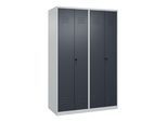C+P Schwarz-Weiß-Spind Classic PLUS, 4 Abteile, 1850x1200x500mm, 7035/7016 Verschluss Sicherheits-Drehriegel ; C + P Möbelsysteme (080002-40|S10009)