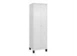 C+P Wäsche-/Kombispind Classic PLUS, Füße, 2 Abteile, 1950x600x500mm, 9016/9016 Verschluss Zylinderschloss Front RAL 9016 Verkehrsweiß ; C + P Möbelsy (080610-20|S10029)