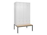 C+P Z-Spind Classic PLUS, Bank, 8 Fächer, 2120x1200x815mm, 9016/9016 Verschluss Zylinderschloss Sitzbanktyp untergebaut Material Sitzfläche Buche-Hart (0800537-408|S10029)