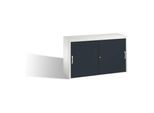 C+P Akten-Sideboard Acurado mit Schiebetüren, 2 x 2 Ordnerhöhen, H720xB1200xT400mm Front Schwarzgrau Korpus Lichtgrau ; C + P Möbelsysteme (5723-00|S10111)