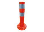 Schake Flexipfosten rot, selbstaufrichtend, Ø 80mm, Höhe: 450mm + 2 weiß refl. Streifen, inkl Befestigungsmaterial (412214)