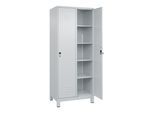 C+P Wäsche-Spind Classic PLUS, Füße, 2 Abteile, 1950x800x500mm, 7035/7035 Verschluss Sicherheits-Drehriegel ; C + P Möbelsysteme (080010-22B|S10009)