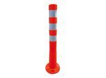 Schake Flexipfosten rot, selbstaufrichtend, Ø 80mm, Höhe: 750mm + 3 weiß refl. Streifen, inkl Befestigungsmaterial (412212)