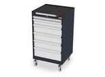 STIER Mobiler Schubladenschrank mit 6 Schubladen, 600x575x1090, Lichtgrau und Anthrazitgrau (906242)