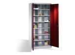 C+P Aktenschrank Acurado mit Drehtüren, innen 21 Gefache, H1950xB930xT400mm Front Rubinrot Korpus Lichtgrau ; C + P Möbelsysteme (9260-410|S10087)