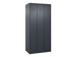 C+P Spind Classic PLUS, 3 Abteile, 1850x900x500mm, 7016/7016 Verschluss Zylinderschloss 4 Garderobenhaken Trennwand mittig ; C + P Möbelsysteme (080000-30F|S10020)