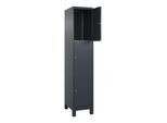 C+P Schließfachschrank Classic PLUS, Füße, 1 Abteil, 1950x400x500mm, 7016/7016 Innenhöhe Gefach oben (oberes 599 mm Front RAL 7016 Anthrazitgrau ; C + (080010-123|S10015)