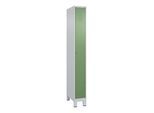 C+P Spind Classic PLUS, Füße, 1 Abteil, 1950x250x500mm, 7035/6011 Verschluss Zylinderschloss 3 Garderobenhaken ; C + P Möbelsysteme (080010-19|S10021)