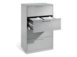 C+P Hängeregistraturschrank Asisto für Hängehefter DIN A4, 4 Schubladen, zweibahnig Weißaluminium ; C + P Möbelsysteme (146223-412|S10054)